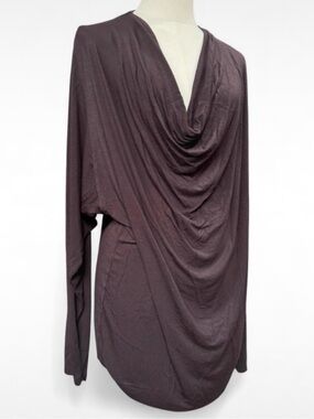 riller & fount draped cowl neck plum brown